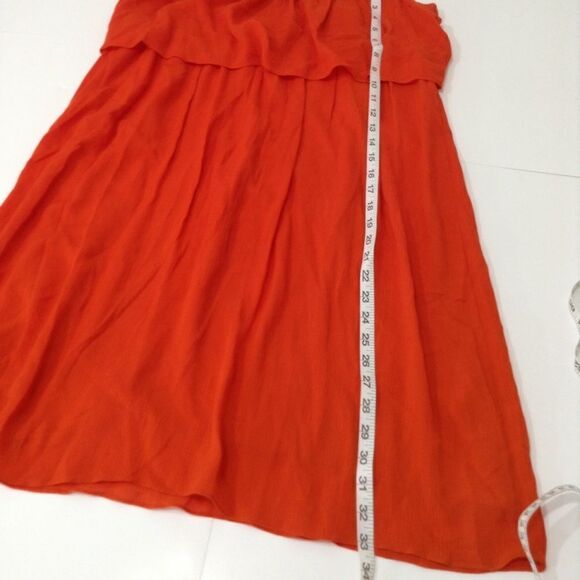 Laundry by Shelli Segal Orange Gauze Spaghetti Strap Sundress Size 10 - Picture 5 of 7